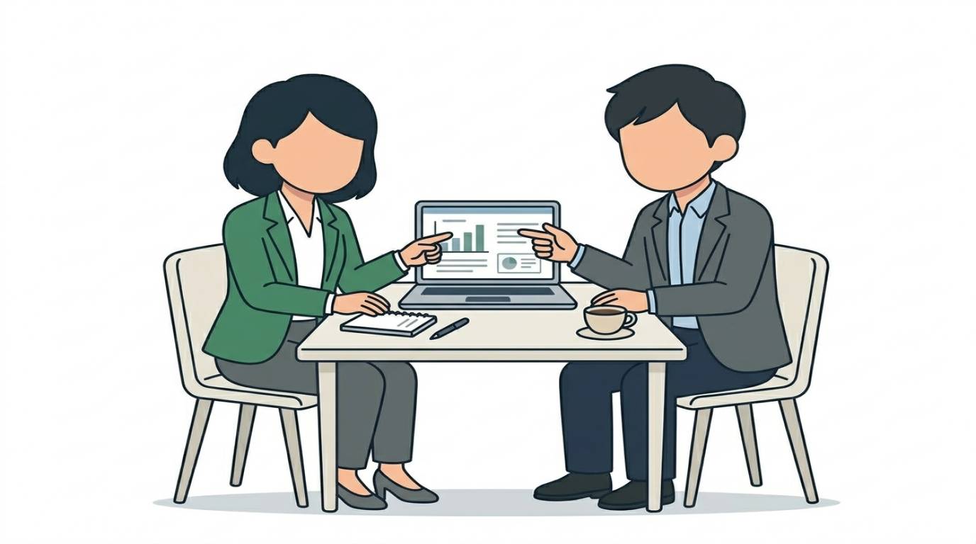 HR professional creating valuable content on a laptop to build trust with audience,HR事業者が信頼を積み上げるコンテンツを作成している場面